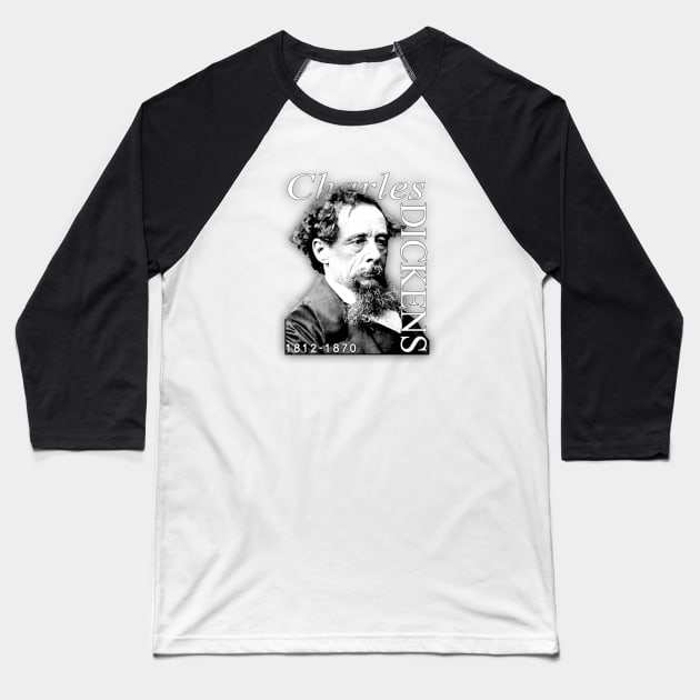 Charles Dickens Baseball T-Shirt by SeattleDesignCompany